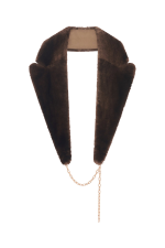 GABRIELA HEARTS  ELLIOT COAT COLLAR IN BROWN RECYCLED FUR BROWN