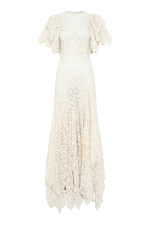 GABRIELA HEARTS LULSY DRESS IN IVORY FLORAL CASHMERE LACE  IVORY