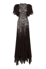 GABRIELA HEARTS LULSY DRESS IN CHOCOLATE FLORAL CASHMERE LACE  CHOCOLATE