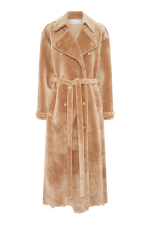 GABRIELA HEARTS TELLUS TRENCH COAT IN CHAMPAGNE SHEARLING  CHAMPAGNE