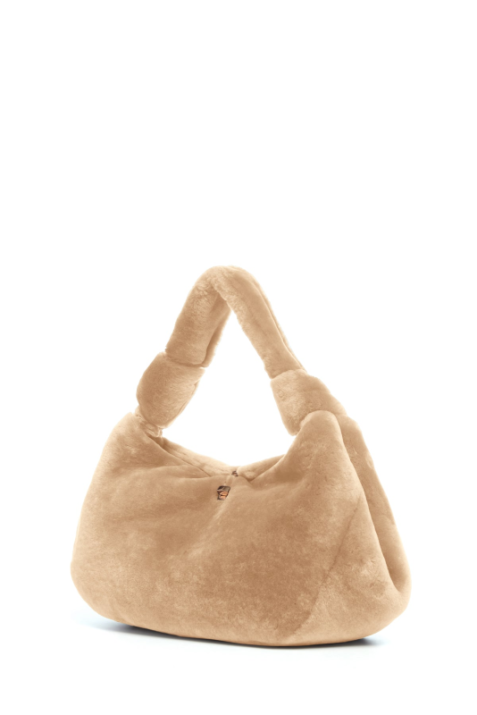GABRIELA HEARTS SMALL ANTONIA BAG IN CHAMPAGNE SHEARLING  CHAMPAGNE
