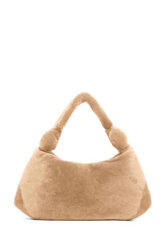 GABRIELA HEARTS SMALL ANTONIA BAG IN CHAMPAGNE SHEARLING  CHAMPAGNE