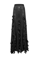GABRIELA HEARTS GARNET POINTELLE KNIT LACE SKIRT IN BLACK SILK MERINO WOOL WITH CUSTOM RUFFLES BLACK
