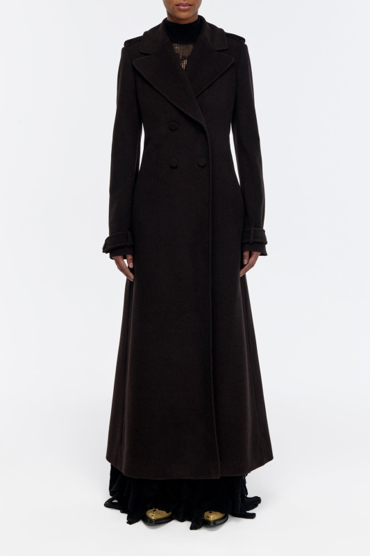GABRIELA HEARTS HOUSTT TRENCH COAT IN CHOCOLATE CASHMERE CORDUROY  CHOCOLATE