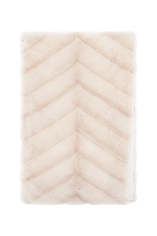 GABRIELA HEARTS MACCABEE SCARF IN IVORY RECYCLED FUR  IVORY
