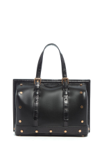 GABRIELA HEARTS DOTTOR G BAG IN BLACK LEATHER WITH CROCODILE LEATHER DETAILS  BLACK