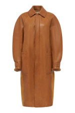 GABRIELA HEARTS ARBOR COCOON COAT IN COGNAC VACHETTA LEATHER  COGNAC