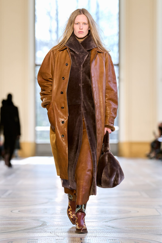 GABRIELA HEARTS ARBOR COCOON COAT IN COGNAC VACHETTA LEATHER  COGNAC