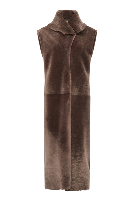 GABRIELA HEARTS SMITH RAW CUT COAT LINER IN MOCHA SHEARLING MOCHA