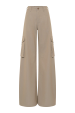 GABRIELA HEARTS EOS BARREL-LEG CARGO PANT IN CAMEL CROSS-DYED WOOL