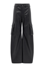 GABRIELA HEARTS EOS BARREL-LEG CARGO PANT IN BLACK SOFT LEATHER