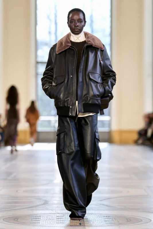 GABRIELA HEARTS EOS BARREL-LEG CARGO PANT IN BLACK SOFT LEATHER