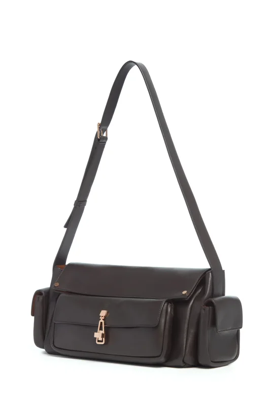 GABRIELA HEARTS JEBB BAG IN CHOCOLATE NAPPA LEATHER