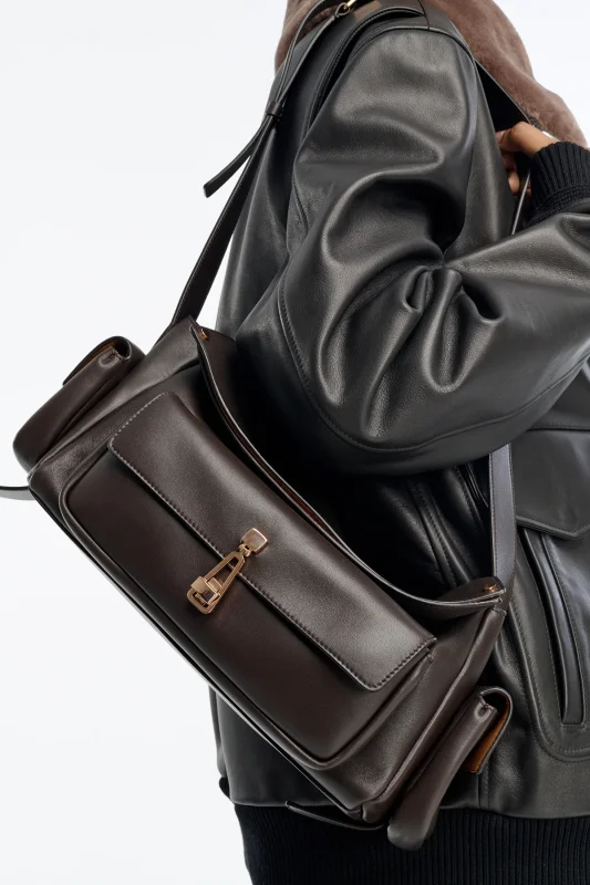 GABRIELA HEARTS JEBB BAG IN CHOCOLATE NAPPA LEATHER