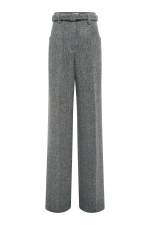 GABRIELA HEARTS NORMAN PANT IN CHARCOAL MULTI CASHMERE WOOL HERRINGBONE