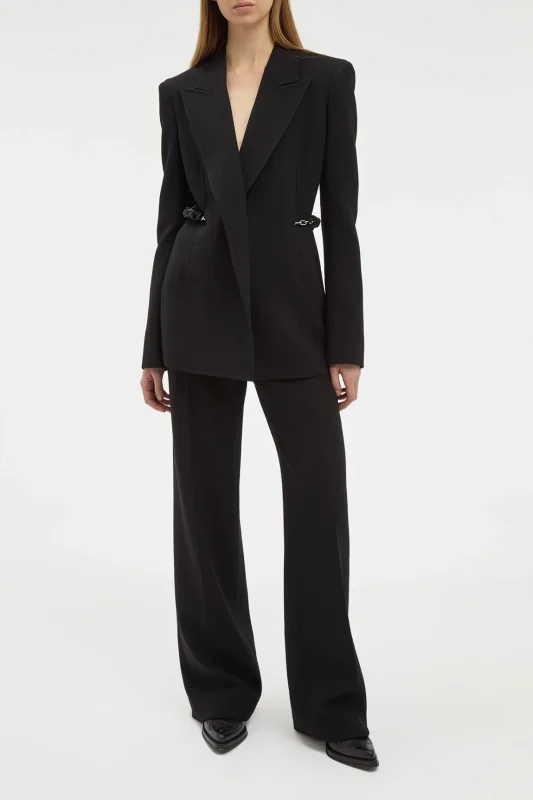 GABRIELA HEARTS EPONA CHAIN BLAZER IN BLACK RECYCLED VIRGIN WOOL