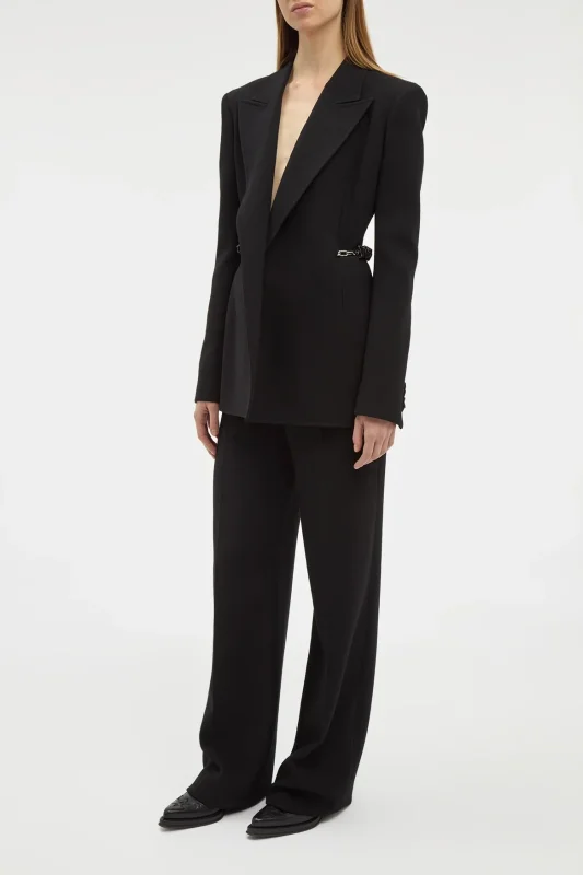 GABRIELA HEARTS EPONA CHAIN BLAZER IN BLACK RECYCLED VIRGIN WOOL