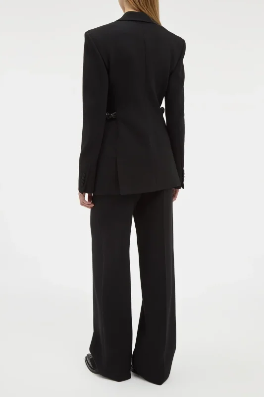 GABRIELA HEARTS EPONA CHAIN BLAZER IN BLACK RECYCLED VIRGIN WOOL
