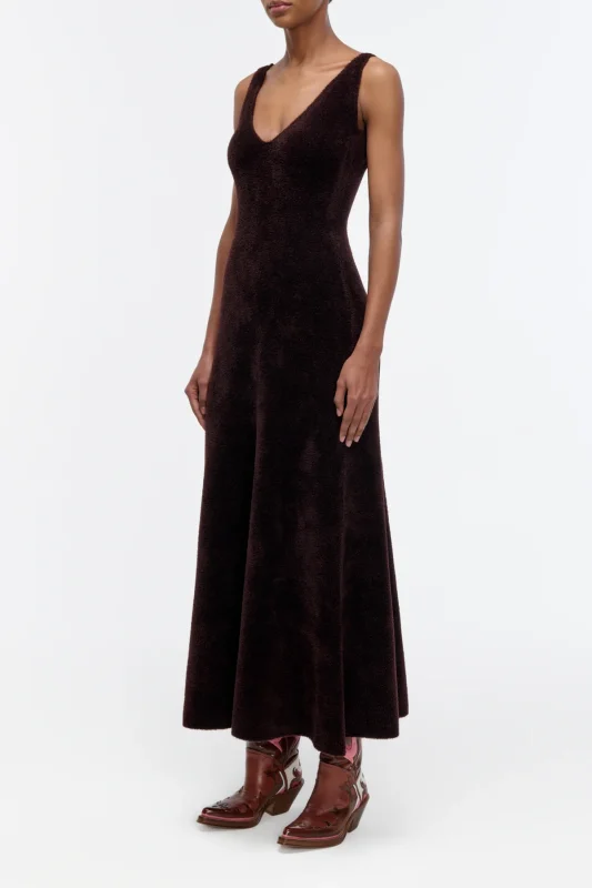 GABRIELA HEARTS LADY HALL KNIT SLIP DRESS IN CHOCOLATE SILK