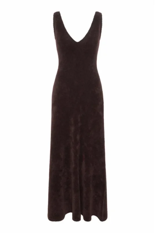 GABRIELA HEARTS LADY HALL KNIT SLIP DRESS IN CHOCOLATE SILK