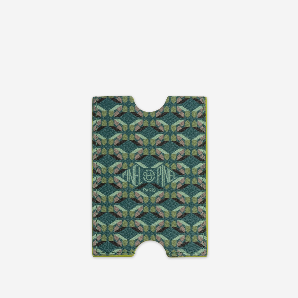 PINEL ET PINEL HUBLOT COATED CANVAS CARD HOLDER EMERAUDE