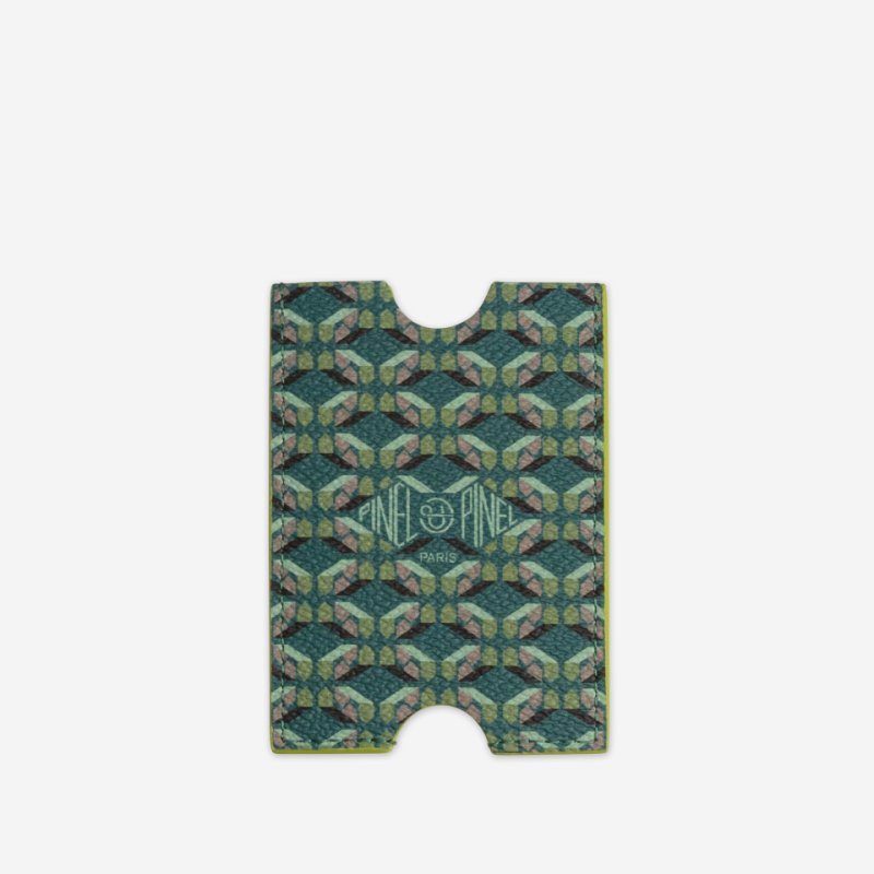 PINEL ET PINEL HUBLOT COATED CANVAS CARD HOLDER EMERAUDE