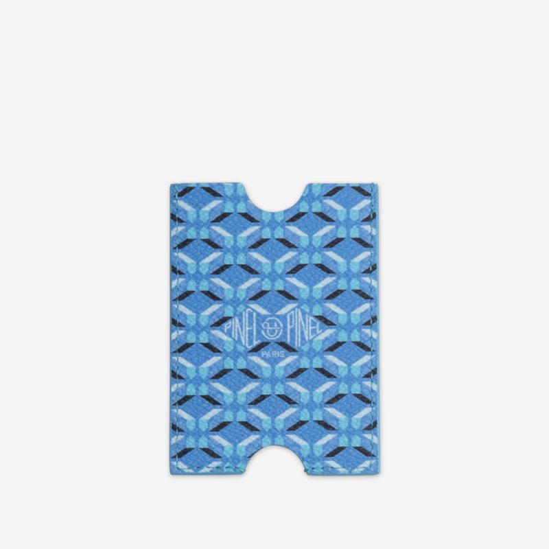 PINEL ET PINEL HUBLOT COATED CANVAS CARD HOLDER  AZUR