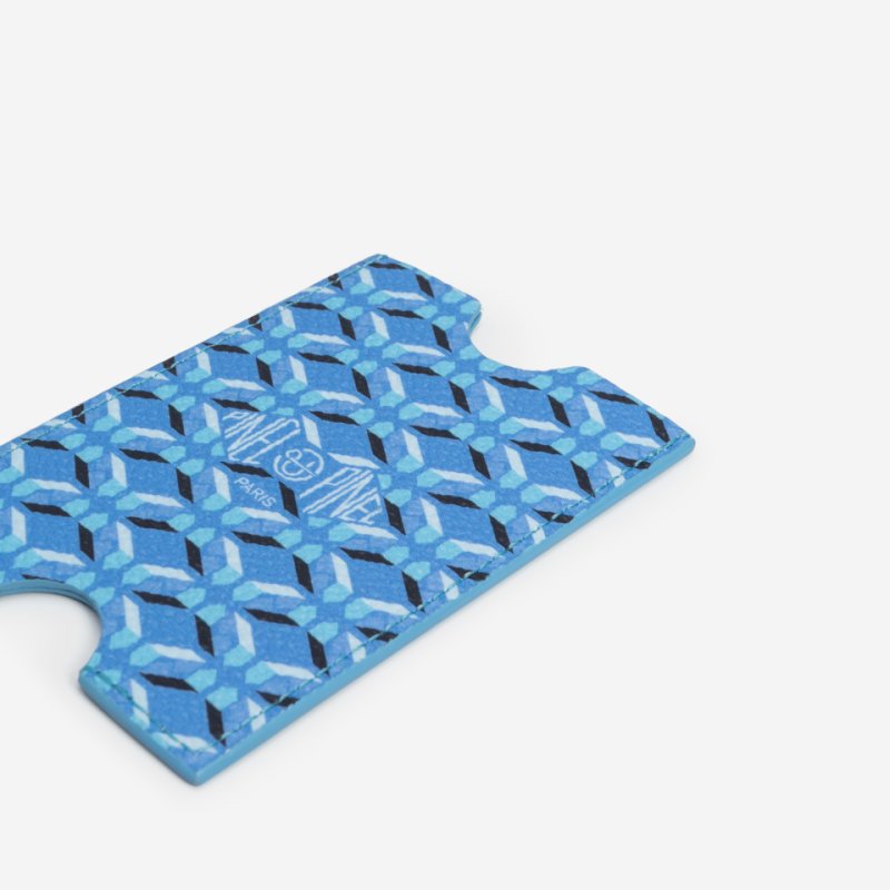 PINEL ET PINEL HUBLOT COATED CANVAS CARD HOLDER  AZUR