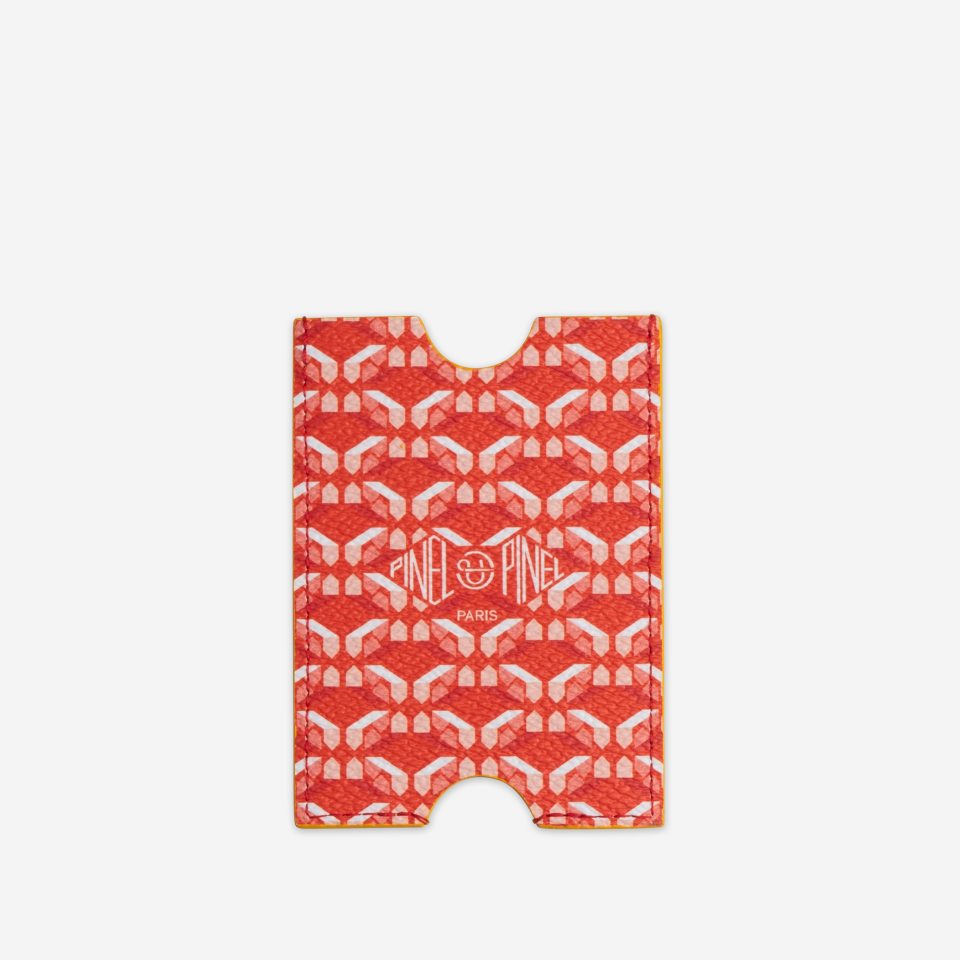 PINEL ET PINEL HUBLOT COATED CANVAS CARD HOLDER POPPY