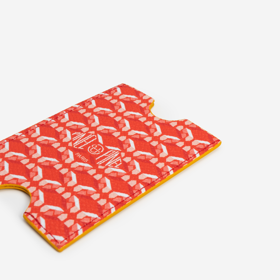 PINEL ET PINEL HUBLOT COATED CANVAS CARD HOLDER POPPY