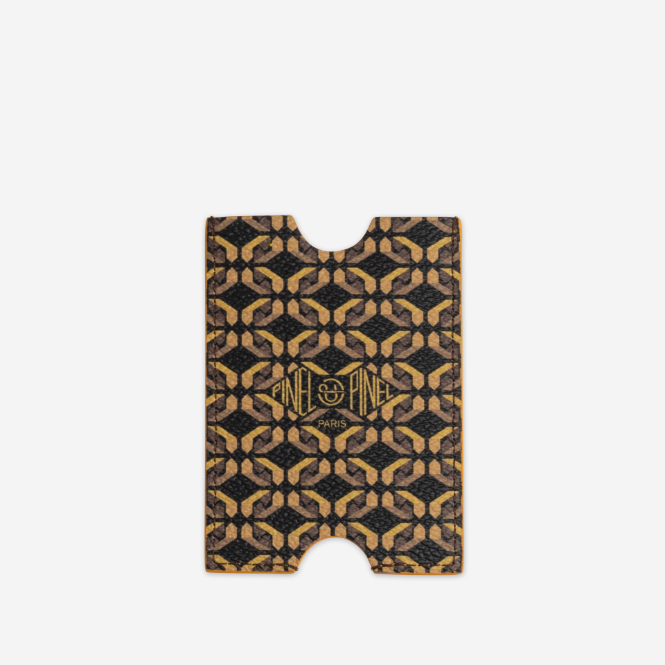 PINEL ET PINEL HUBLOT COATED CANVAS CARD HOLDER MOCACCINO
