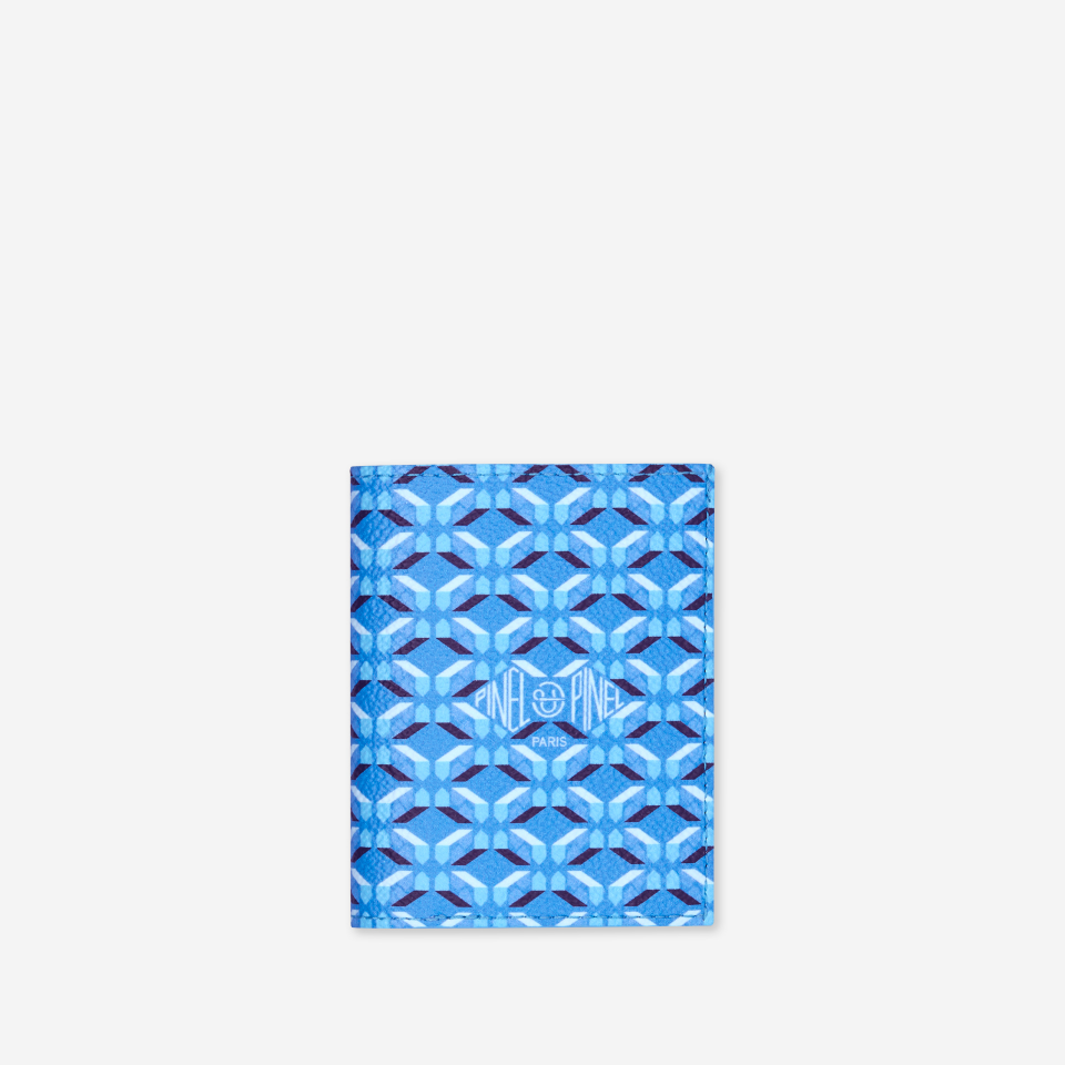 PINEL ET PINEL PIPO 2C COATED CANVAS CARD HOLDER AZUR/GIVRE