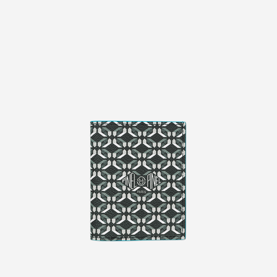PINEL ET PINEL PIPO 2C COATED CANVAS CARD HOLDER PERFECT BLACK/ELECTRIQUE