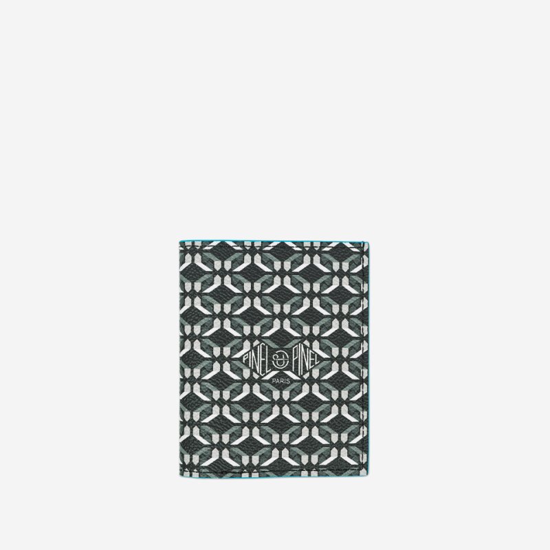 PINEL ET PINEL PIPO 2C COATED CANVAS CARD HOLDER PERFECT BLACK/ELECTRIQUE