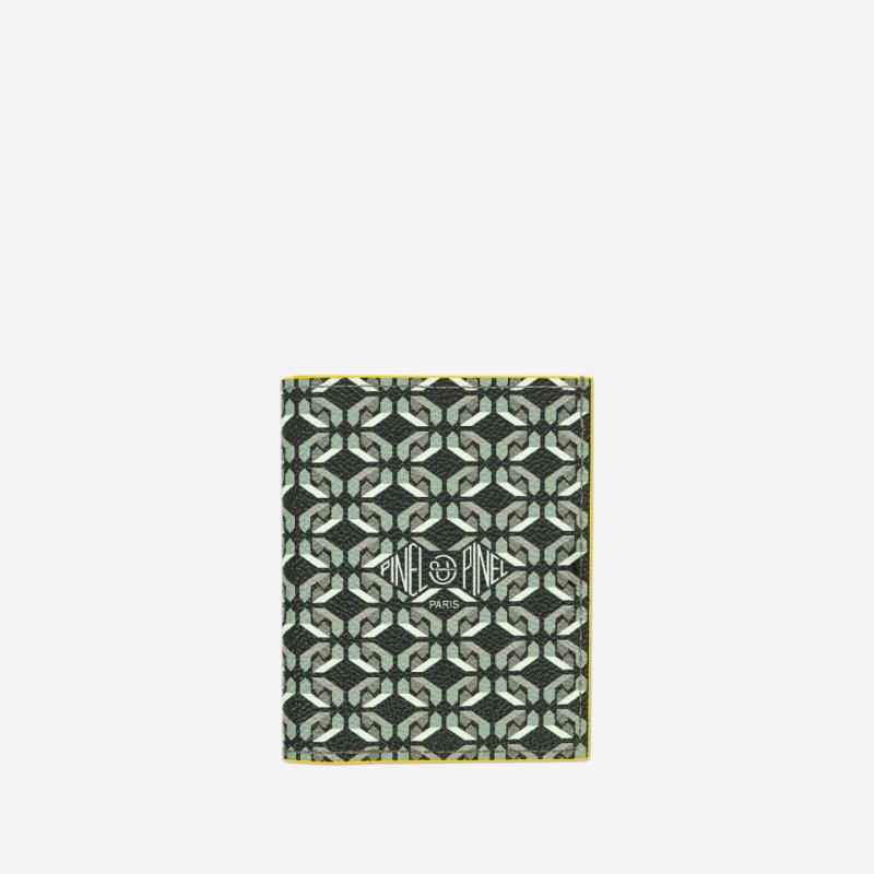 PINEL ET PINEL PIPO 2C COATED CANVAS CARD HOLDER SEXY BLACK/SOLEIL