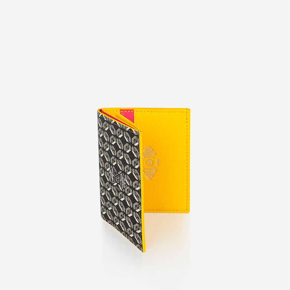 PINEL ET PINEL PIPO 2C COATED CANVAS CARD HOLDER SEXY BLACK/SOLEIL