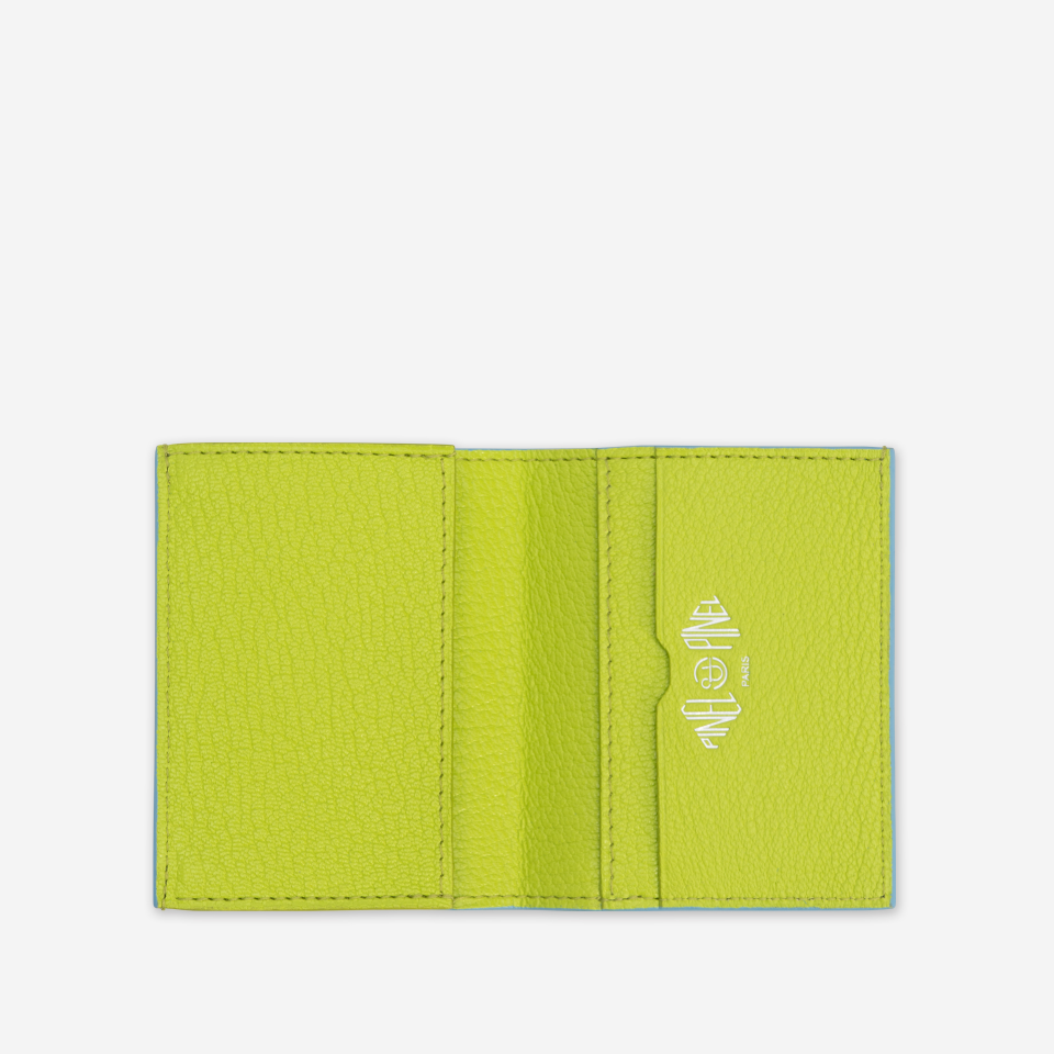 PINEL ET PINEL PIPO 2C GOATSKIN CARD HOLDER PISTACHE (GT)