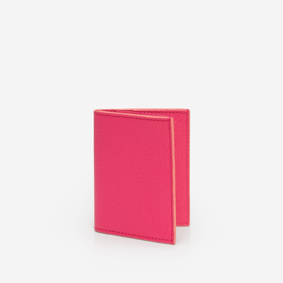 PINEL ET PINEL PIPO 2C GOATSKIN CARD HOLDER FUSCHIA (GT)