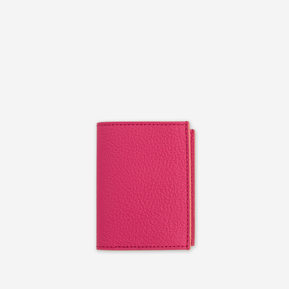 PINEL ET PINEL PIPO 2C GOATSKIN CARD HOLDER FUSCHIA (GT)