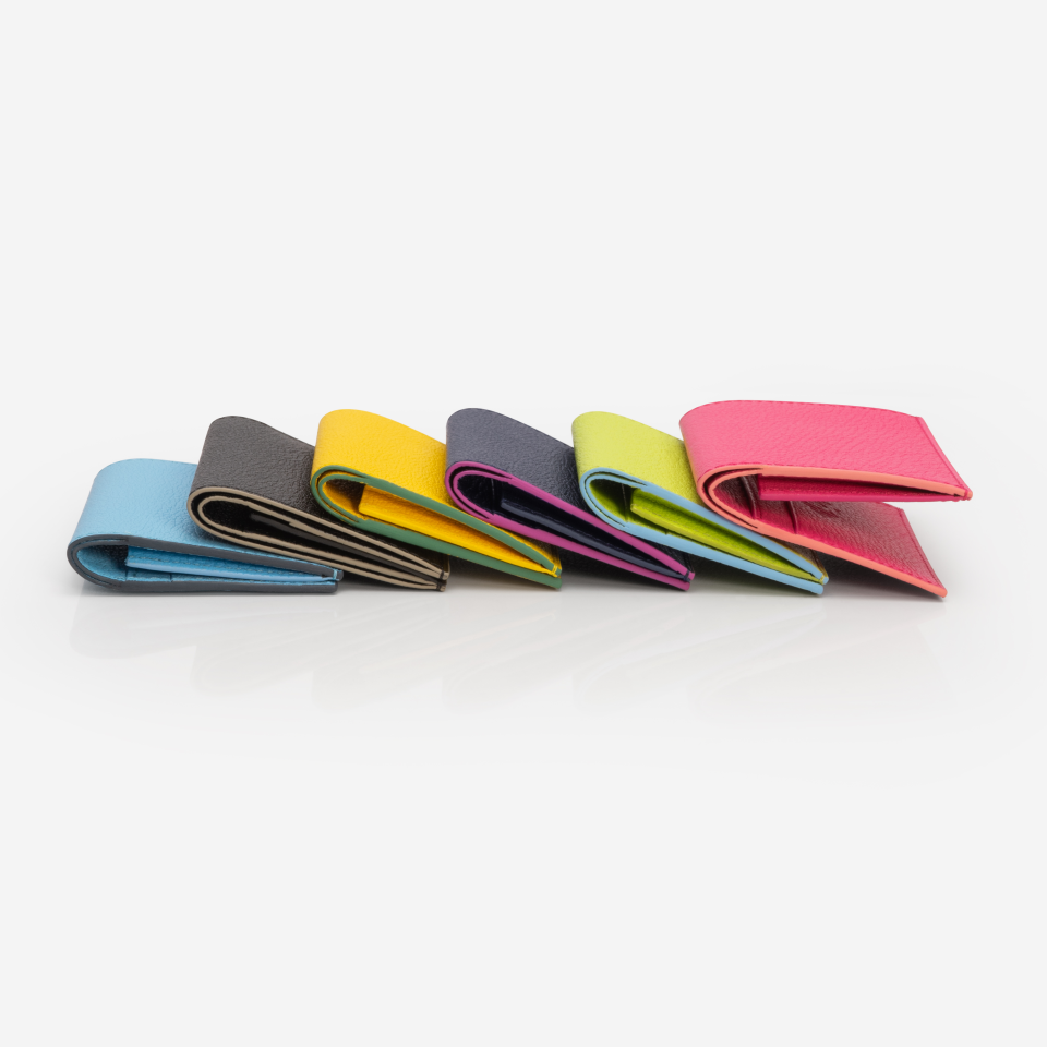PINEL ET PINEL PIPO 2C GOATSKIN CARD HOLDER FUSCHIA (GT)