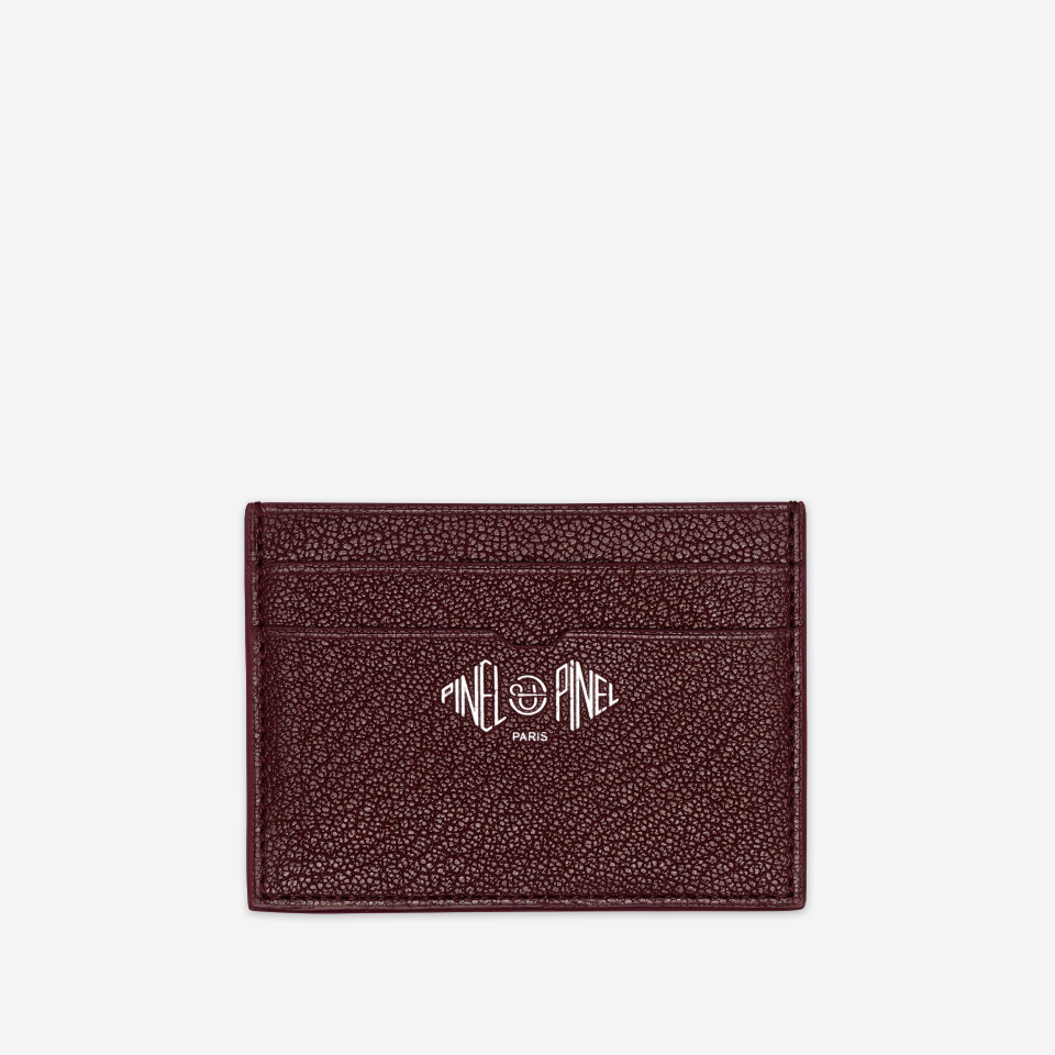 PINEL ET PINEL POP 5C COATED CANVAS CARD HOLDER  INDIGO INT. BORDEAUX