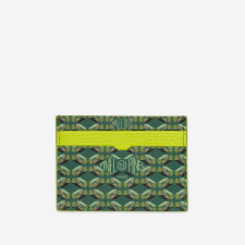 PINEL ET PINEL POP 5C COATED CANVAS CARD HOLDER  EMERAUDE INT. ACIDULé