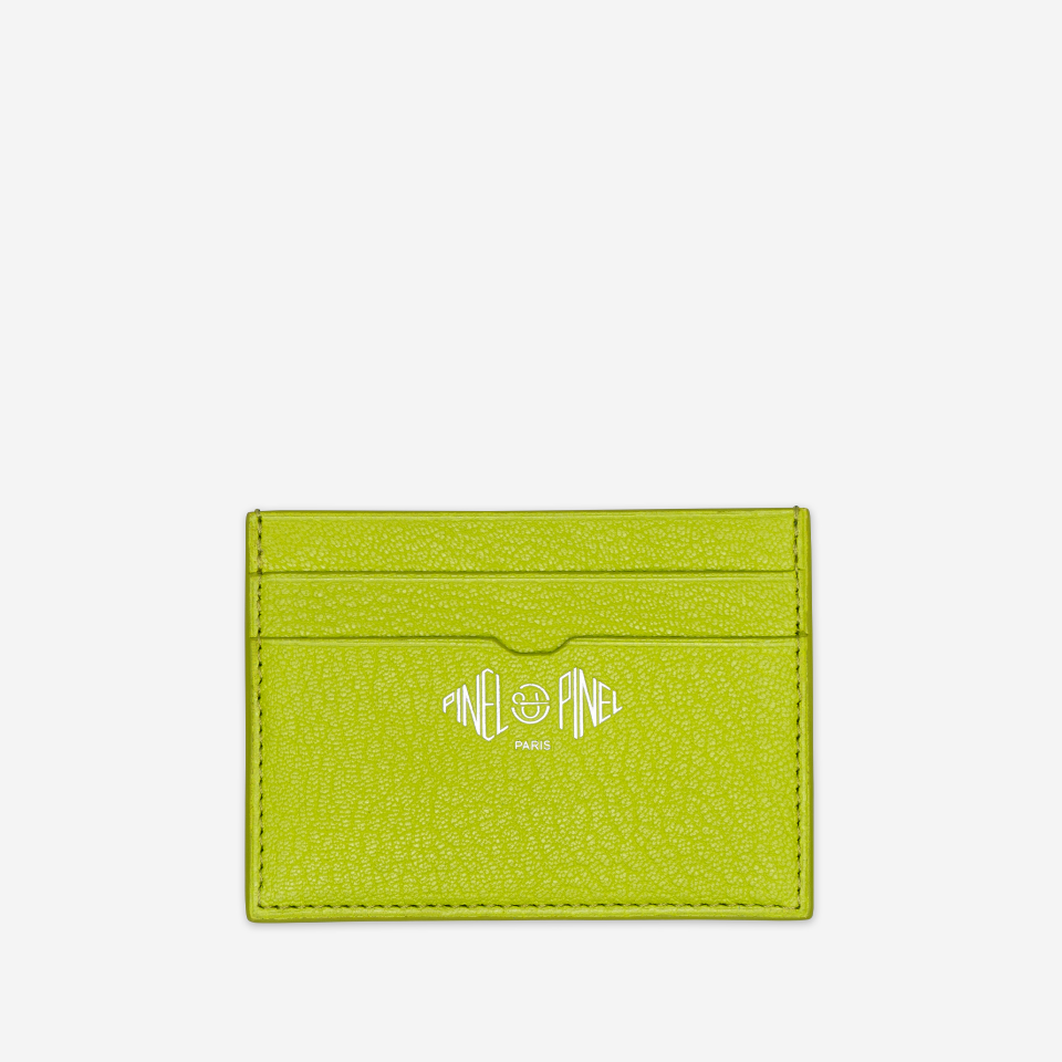 PINEL ET PINEL POP 5C COATED CANVAS CARD HOLDER  EMERAUDE INT. ACIDULé