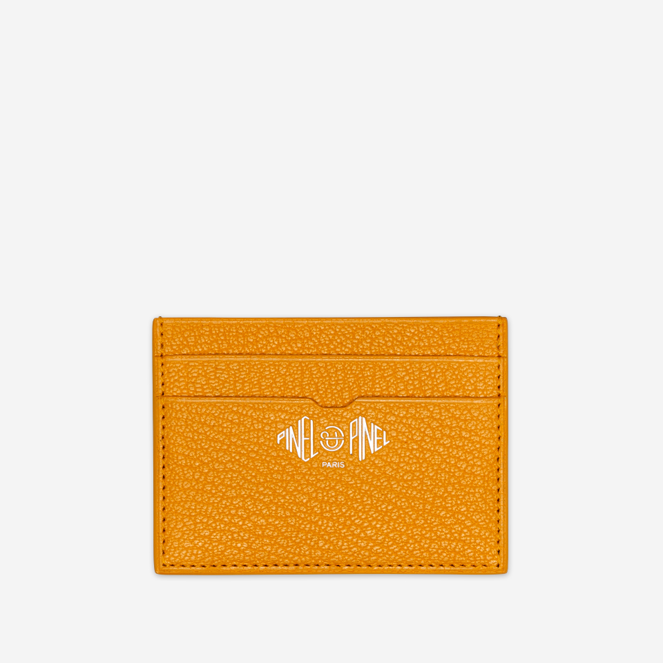 PINEL ET PINEL POP 5C COATED CANVAS CARD HOLDER MOCACCINO INT. TOURNESOL
