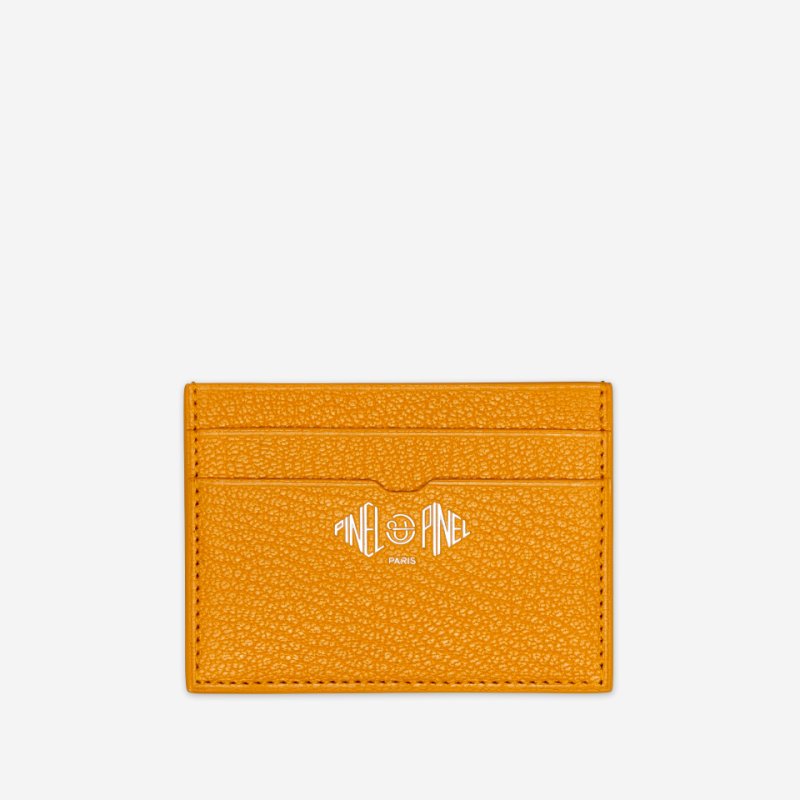 PINEL ET PINEL POP 5C COATED CANVAS CARD HOLDER MOCACCINO INT. TOURNESOL