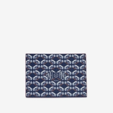 PINEL ET PINEL POP 3C COATED CANVAS CARD HOLDER INDIGO INT. BORDEAUX