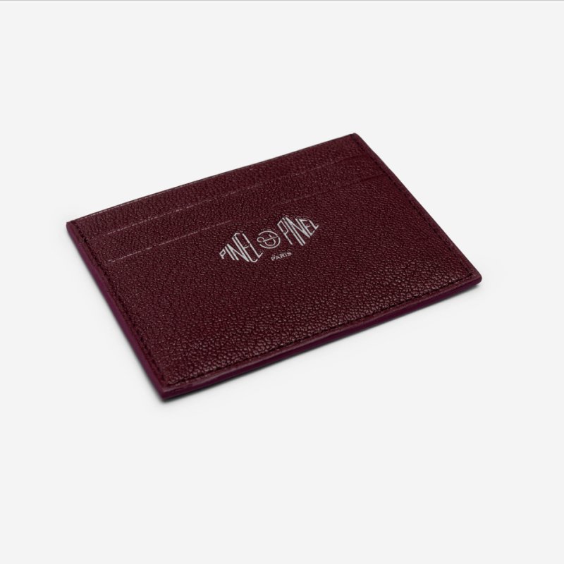 PINEL ET PINEL POP 3C COATED CANVAS CARD HOLDER INDIGO INT. BORDEAUX