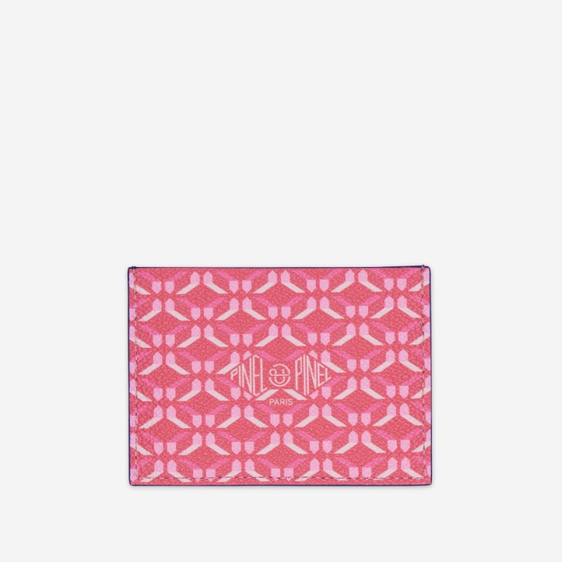 PINEL ET PINEL POP 3C COATED CANVAS CARD HOLDER  GRENADINE INT. ONTARIO