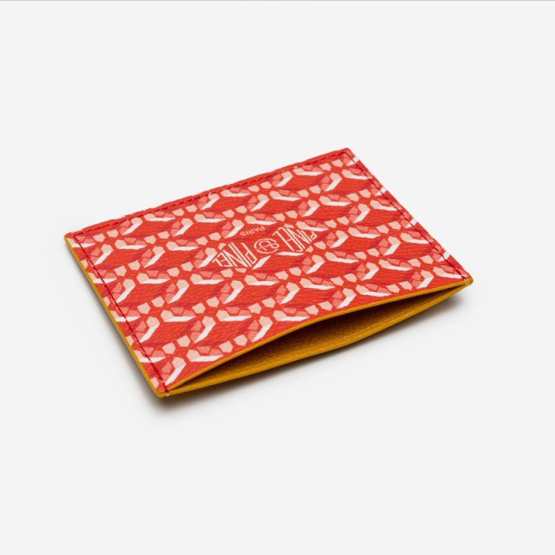PINEL ET PINEL POP 3C COATED CANVAS CARD HOLDER  POPPY INT. MIMOSA