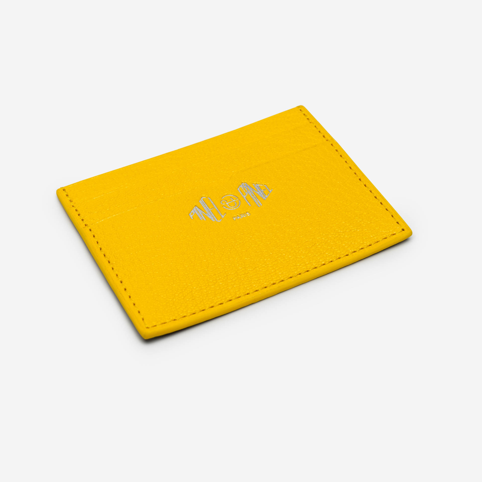 PINEL ET PINEL POP 3C COATED CANVAS CARD HOLDER  CLEMENTINE INT. MANDARINE